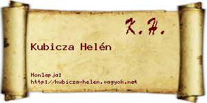 Kubicza Helén névjegykártya
