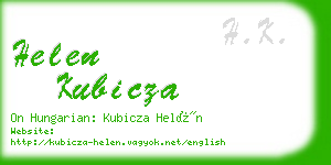 helen kubicza business card
